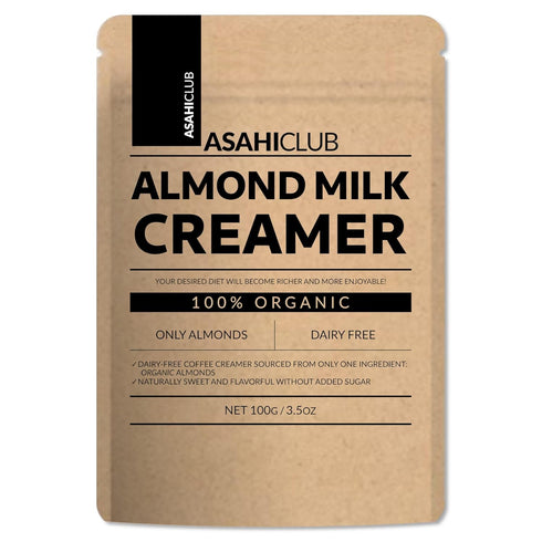 ASAHI CLUB Organic Almond Milk Creamer 3.5 oz, Unsweetened Dairy-Free, Plant-Based Coffee Creamer