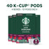100% 1 (40 Starbucks K-Cup Coffee Pods, Dark Roast, Caff Verona for Keurig Brewers, Arabica, Box Pods)