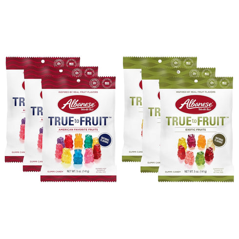 Albanese World's Best True to Fruit Gummies, Variety Pack, 5oz Bag of