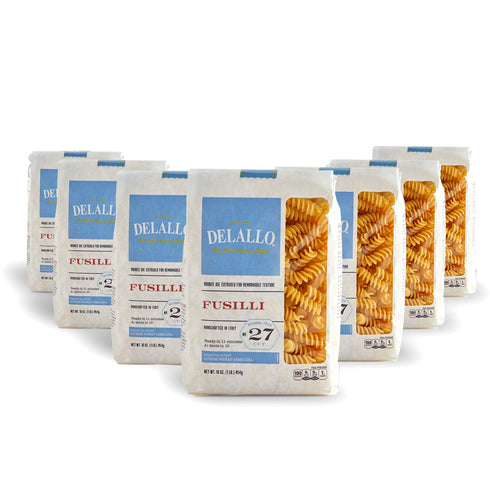 DeLallo Fusilli Pasta, Twisted Shape, Corkscrew Pasta Made in Italy, Bronze Cut,