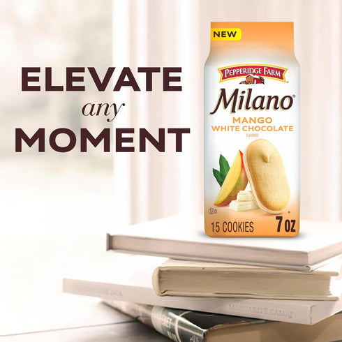7 Oz Pepperidge Farm Milano White Chocolate Mango Flavored Cookies, Bag