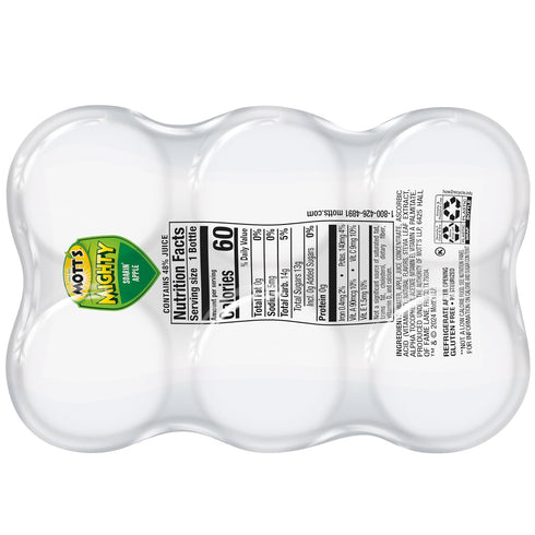 8 Oz 6 Pack Mott's Mighty Soarin' Apple Juice Drink, Fl Bottles