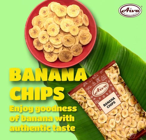 (5 LB) Aiva Dried Sweetened Banana Chips Fresh, Crispy & Sweetened, Delicious Snack for Snacking