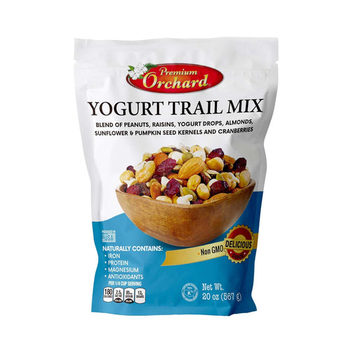 YOGURT TRAIL MIX BY PREMIUM ORCHARD - Seeds, Yogurt, Fruit and Nuts