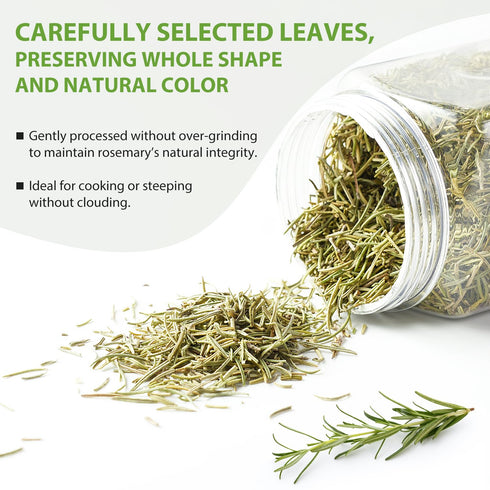 7.76 oz (220g), Soeos Dried Rosemary Leaves, Whole Rosemary for Cooking, Seasoning, Baking, Roasting, Marinades