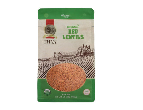 9 LB (9 1 LB Packs) THYA Organic Red Split Lentils, x