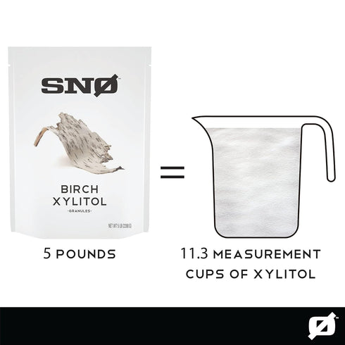 5lb SNO Pure Birch Xylitol Sweetener - Resealable Bag | Low Calorie, Non-GMO, Gluten-Free, Vegan, Kosher | Paleo