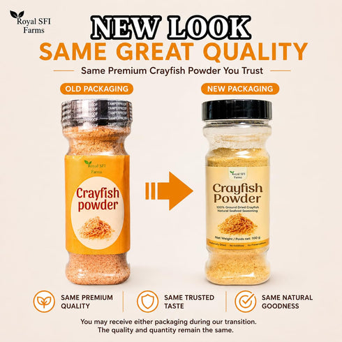 Generic 100g Ground Crayfish by Royal SFI Farms | Natural, Sand-Free Cray fish Powder | Rich, Umami Flavor for Soups