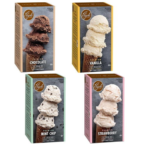 Triple Scoop - Variety Pack (4) Ice Cream Mix, Mix For Ice