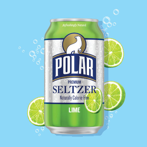 12 oz 8pk Polar Seltzer Water Lime, fl cans