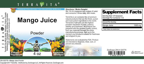 Terravita (4 oz, 520779) Mango Juice Powder ZIN: