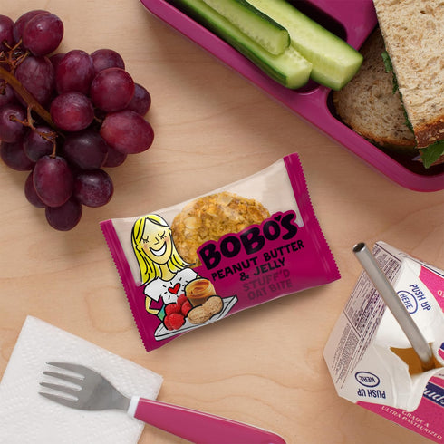 (30 Bobo's PB&J Stuff'd Oat Bites, Simple Ingredients, Whole Grain Oats, Plant Based, Non-GMO, Gluten Free Breakfast
