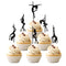36 PCS Pole Dance Girl Cupcake Toppers - Black Glitter Picks for Bachelorette, Bridal Shower, Birthday Party