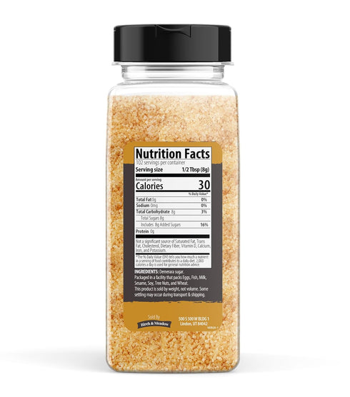 (28.8 Birch & Meadow Demerara Sugar, Raw Sugar Crystals, Drinks & Baking, Made from Sugarcane Ounces)