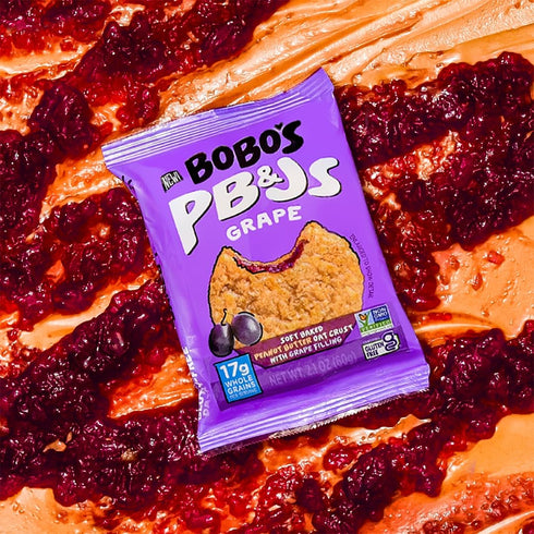 Bobo's Whole Grain Oats Grape PB&J Snack Bars - Gluten Free & Non-GMO