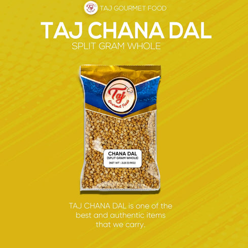 TAJ Gourmet Foods 2lbs TAJ Chana Dal | Split Desi Chickpeas withou Skin | All Natural | Indian Origin