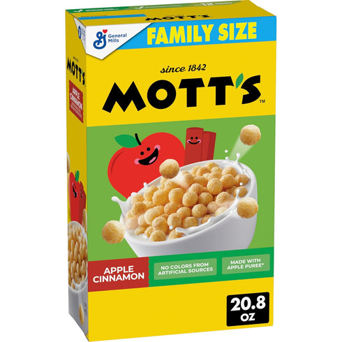 Mott's Apple Cinnamon Cereal, Made with Apple Puree, Whole Grain, Family Size,