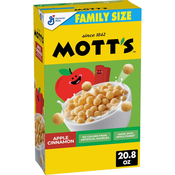 Mott's Apple Cinnamon Cereal, Made with Apple Puree, Whole Grain, Family Size,