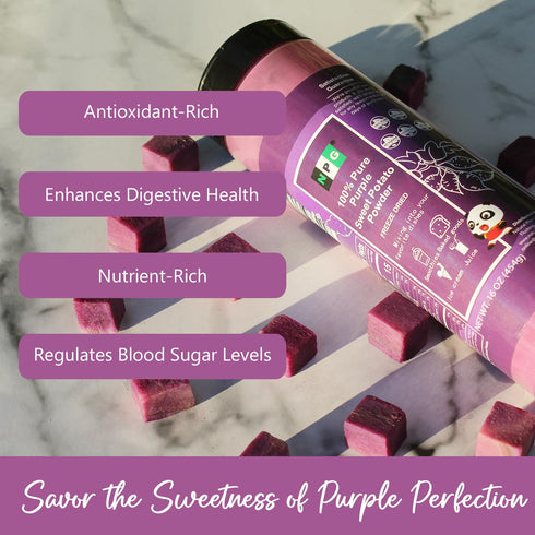 100% 16 NPG Pure Purple Sweet Potato Powder (Purple Yam Ube) Ounces, All Natural Purple Dry Food Coloring Powder