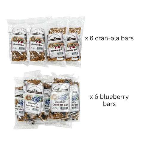 Smalltown Home Pack 12/2.8 oz. Schlabach Amish Bakery Soft & Chewy Granola Bars, Case of Bars (Cran-ola and Blueberry)