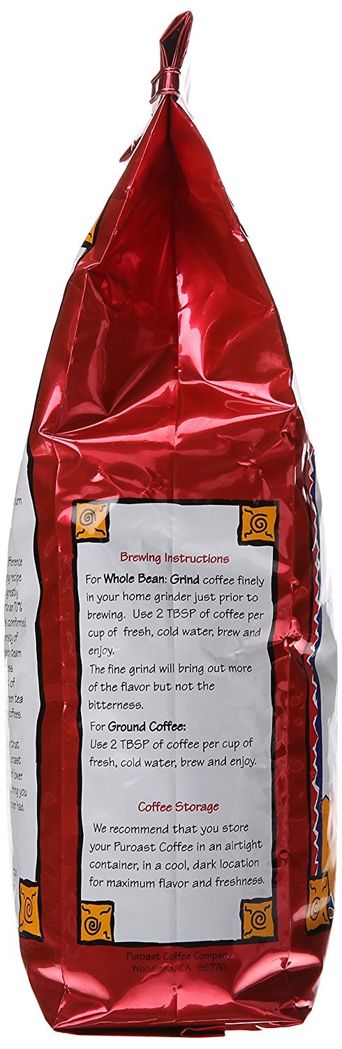2.2 LB Puroast Low Acid Coffee Whole Bean | Lost Art Whole Bean | Medium Roast | High Antioxidants & High pH |No Bitter