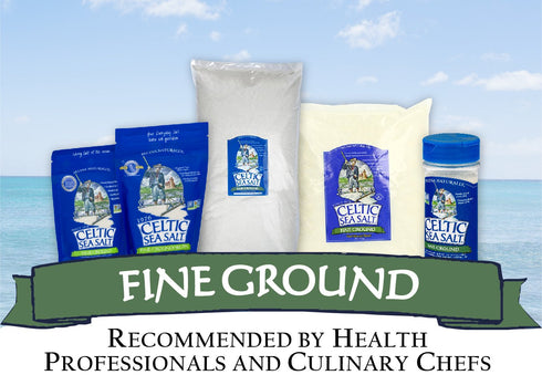 Fine Ground Celtic Sea Salt – 16 Ounce Resealable Bag, Nutritious Classic Sea Salt for Cooking and Baking