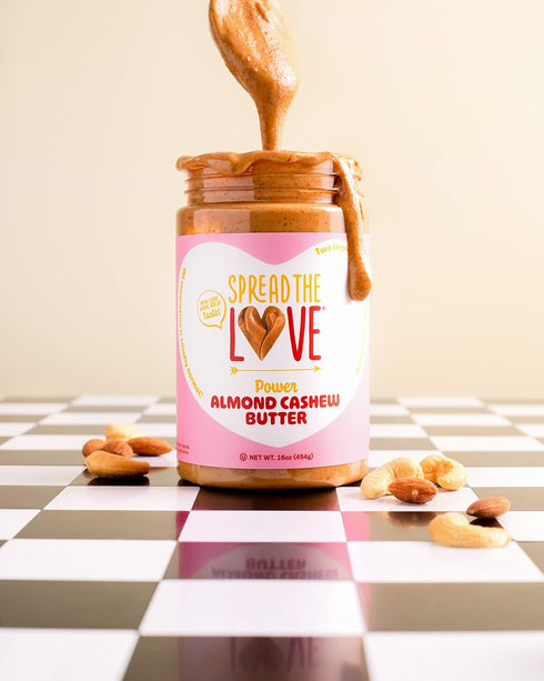 16 (1-Pack) Spread The Love Almond Cashew Power Butter, Ounce (All Natural, Vegan, Gluten-free, No salt, No sugar, No