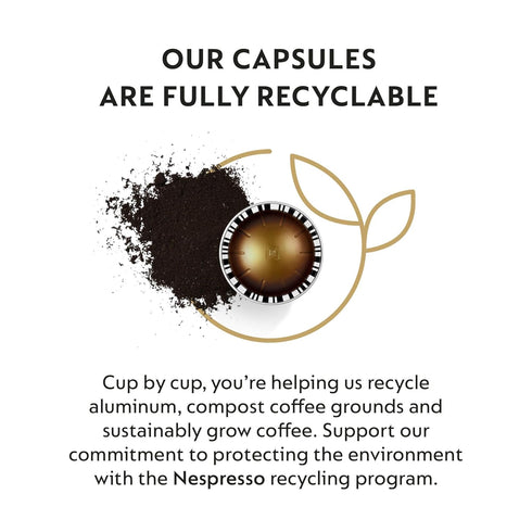 30-Count 2.7oz. Nespresso Capsules Vertuo, Double Espresso Scuro, Dark Roast Espresso Coffee, Coffee Pods, Brews