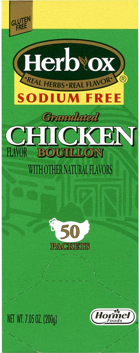 Herb-ox 100 Packets Sodium Free Bouillon Bundle,`Beef and Chicken, Total