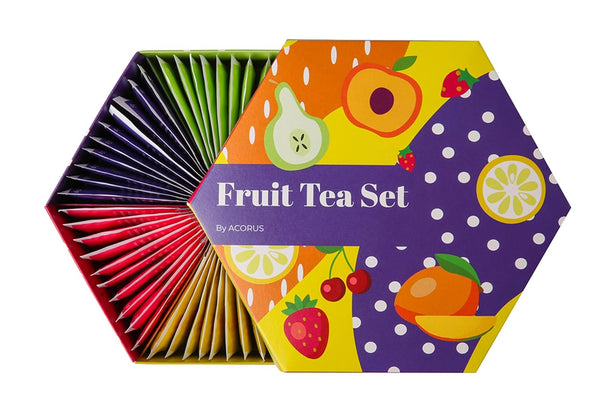 ACORUS Fruit Luxury Tea Set, Assorted Fruit and Herbal Teas Box, Large Variety Pack, 60 Bags