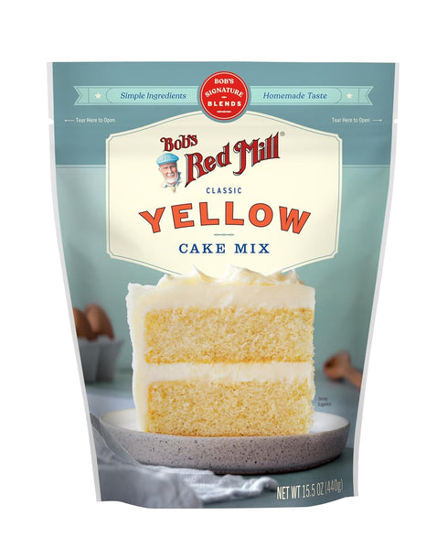 Bob's Red Mill Signature Classic Yellow Cake Mix - 15.5 Ounce Bag (Pack of 4), Simple Clean Ingredients, Homemade Taste, Non-GMO
