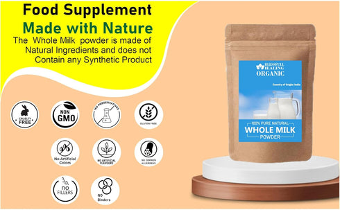 Blessfull Healing 100% 200 7.05 oz Organic Whole Milk Powder Pure Natural Gram /