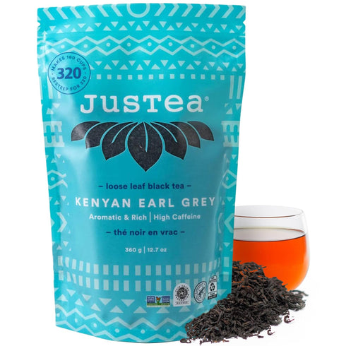 JusTea KENYAN EARL GREY | Loose Leaf Black Tea | Recyclable Refill
