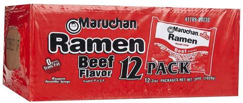 Maruchan Ramen Noodle Soup Beef Flavor, 3 Ounce - 12 Count (Pack of