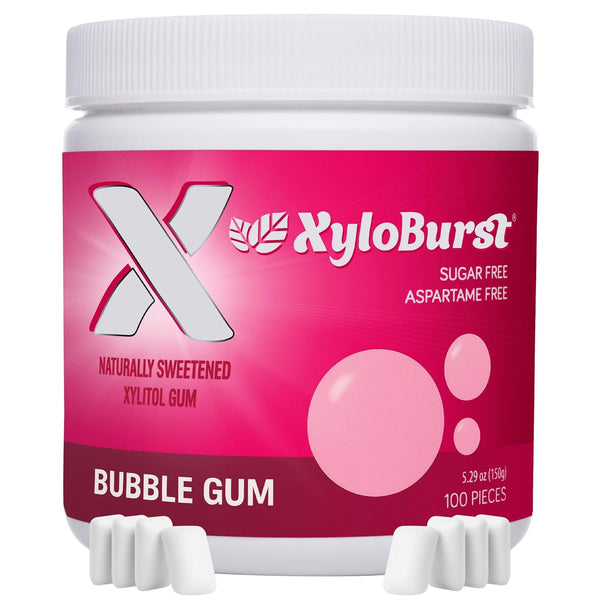 XyloBurst Gum | Xylitol Chewing Gum | Sugar Free, Gluten Free, Keto Friendly | 100-Count Jar
