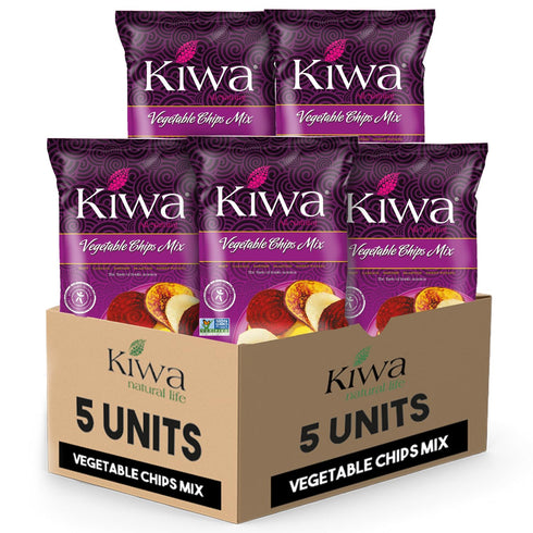 Kiwa Vegetable Chips Mix 5-Pack Gluten-Free, Vegan, Kosher, Non-GMO Snack Made with