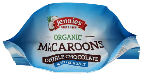 Jennies Organic Double Chocolate Macaroons, Sea Salt, 5.25oz | Dairy Free, Gluten Free, Peanut Free, Individually