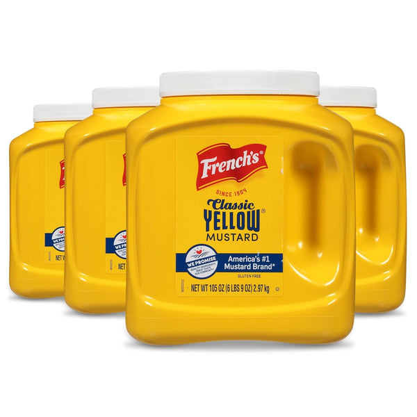 French's Classic Yellow Mustard, 105 oz (Pack of 4) - Four 105