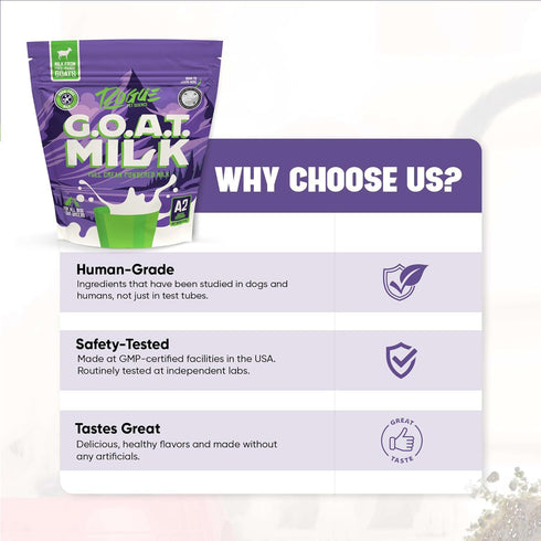 16-oz 6 A2 Rogue Pet Science G.O.A.T Milk Powdered Goat Milk for Dogs and Cats. One Bag Makes Quarts. Human Grade