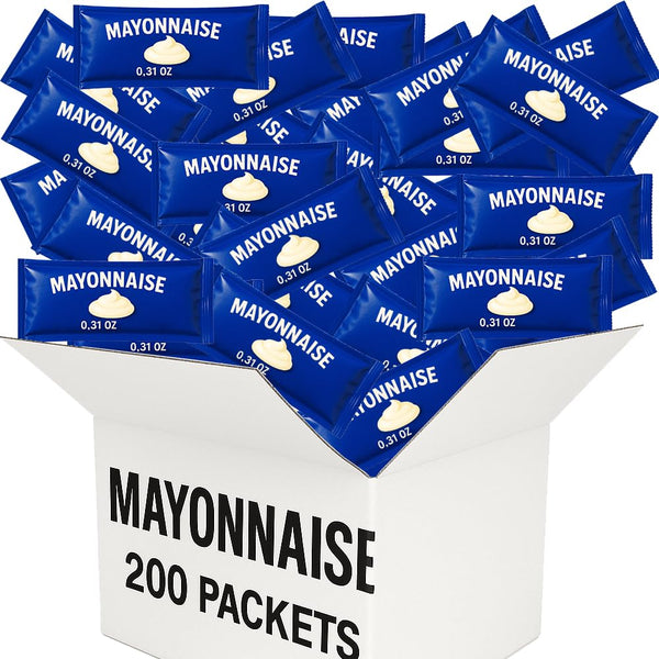 Generic Mayonnaise Packets, Single Serve Mayo Condiment 200 Pack Bulk Case, For Sandwiches,