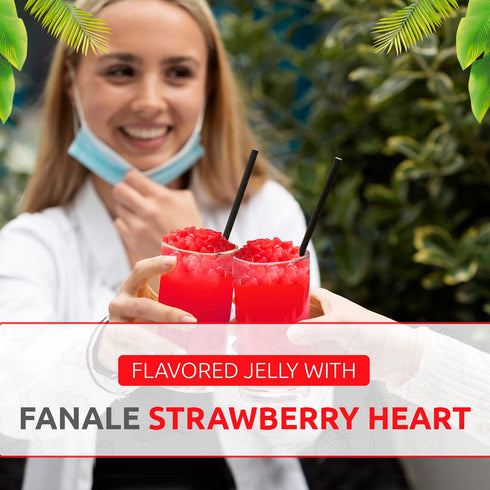 400g(Pack 1) Fanale Coconut Jelly Topping nata de coco for Bubble Tea | Strawberry Heart Jelly Topping for Boba Tea