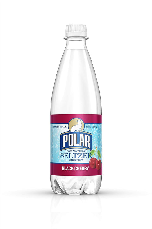 Polar Beverages Seltzer Black Cherry, 20 Fluid Ounce (Pack of 24)