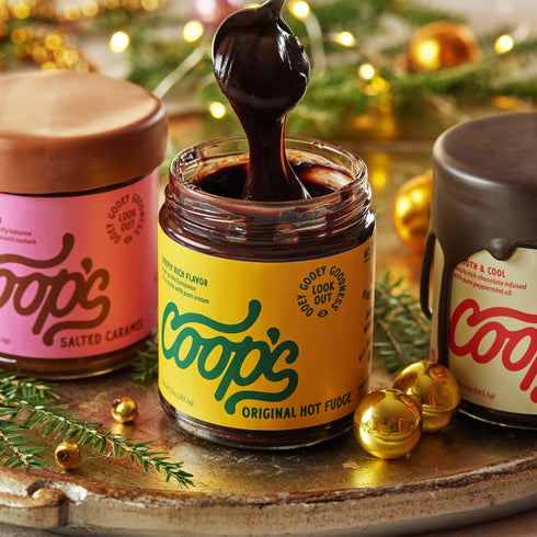 10 (Pack 3): Coop's Original Hot Fudge, Ounce of All Natural, Gourmet, Handcrafted, Gluten Free, Non-GMO, Chocolate Ice