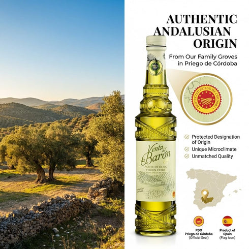 Venta del Barn 16.9 oz (500ml) - Voted The World's Best Olive Oil - Extra Virgin Cold Pressed - High in Polyphenols