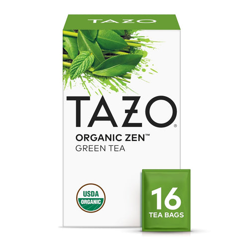 TAZO Organic Zen Green Tea, Caffeinated Tea with Refreshing Lemongrass & Spearmint,