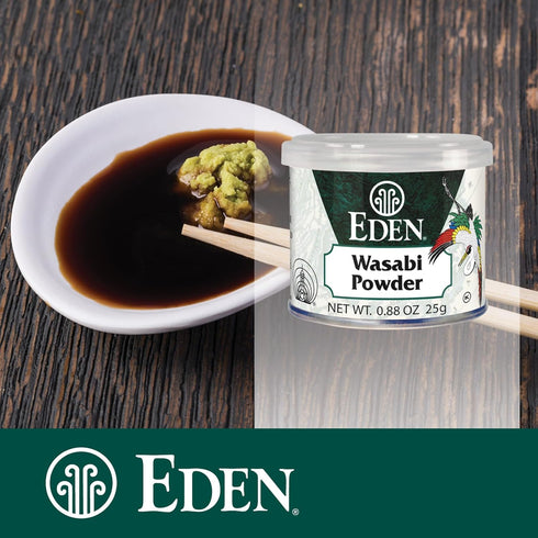 Eden Wasabi Powder with Real Japanese Horseradish, Fiery, Traditionally Made in Japan, 0.88 oz
