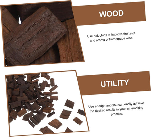 1Pack ULTECHNOVO Heavy Chips for Wine and Whiskey Aging Enhance Aroma and Flavor for Home Brewing and Wine Making Oak