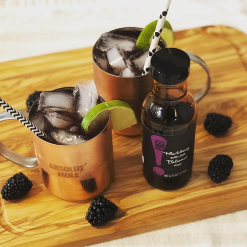 177ml/6oz OMG! Oils: Gourmet Blackberry Barrel-Aged Balsamic Vinegar (Perfect for Dipping, Marinades, Glazing