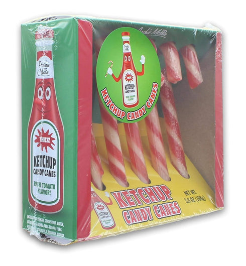 Archie McPhee Gift Box of Funny Ketchup Candy Cane, 3.8 Ounce