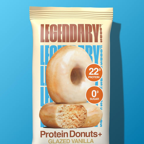 22g GLP-1 8 Pack pack Legendary Foods Protein Donuts - Protein, Glazed Vanilla, Zero Sugar Snack, Gluten Conscious, Low